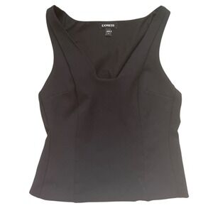 Express Black Tank Top Sleeveless Fitted V-Neck Blouse Small